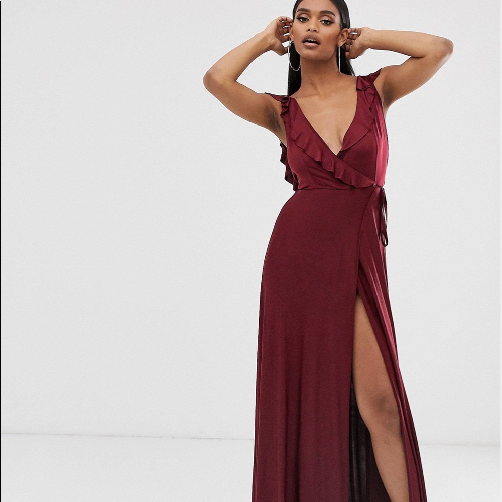 ASOS Ruffle Wrap Maxi Dress